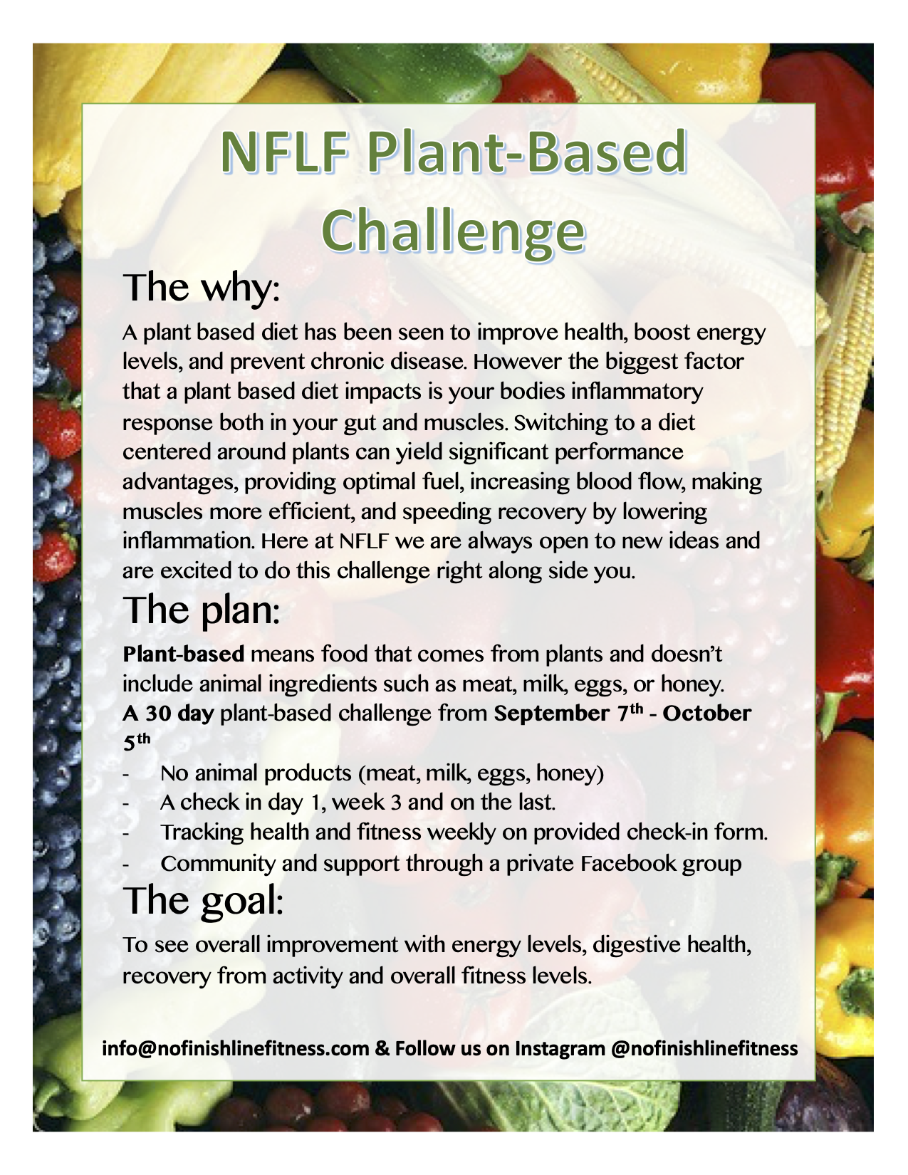 September Plant Based Diet Information Flyer